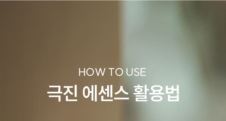 HOW TO USE 극진 에센스 활용법
