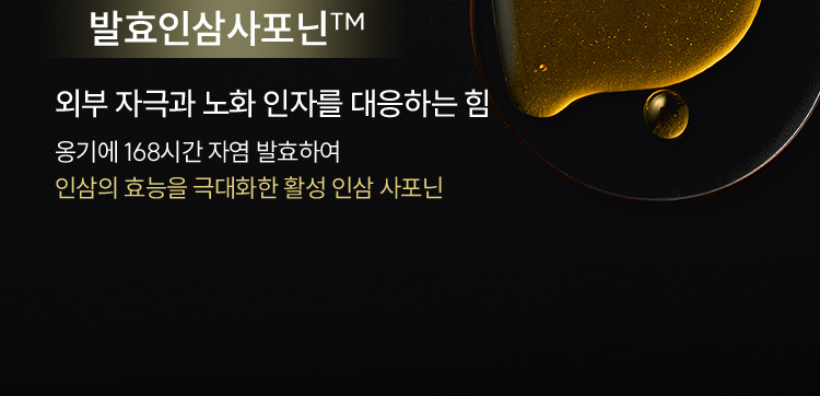 발효인삼사포닌™ : 외부 자극과 노화 인자를 대응하는 힘 옹기에 168시간 자염 발효하여 인삼의 효능을 극대화한 활성 인삼 사포닌