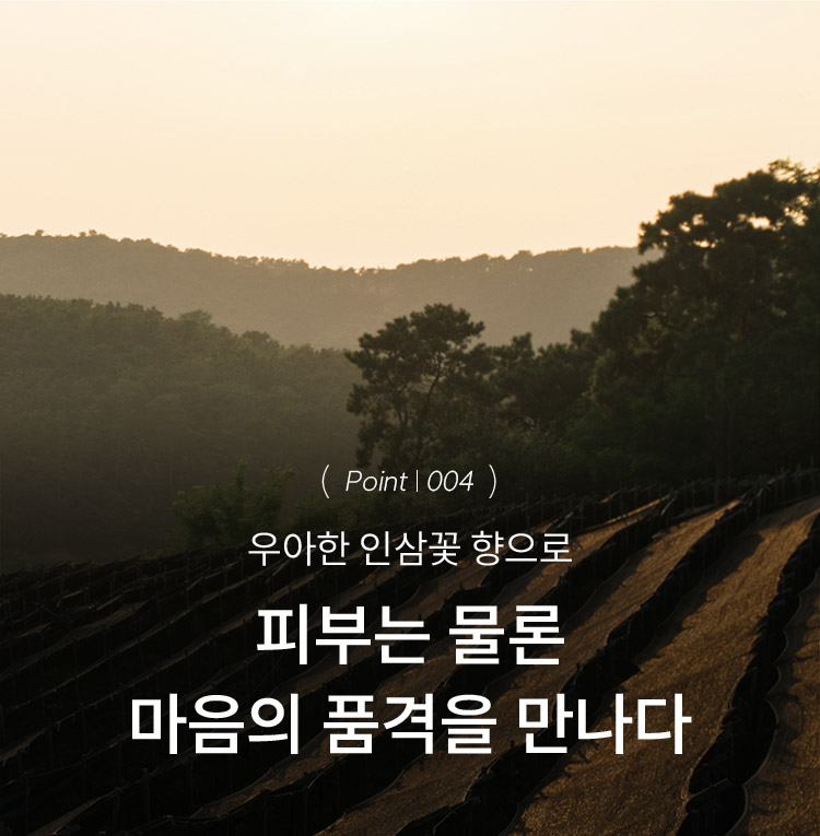 (Point | 004)우아한 인삼꽃 향으로 피부는 물론 마음의 품격을 만나다
