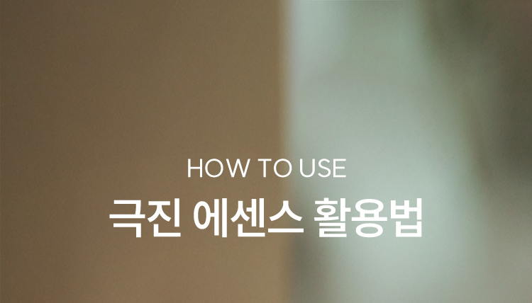 HOW TO USE 극진 에센스 활용법
