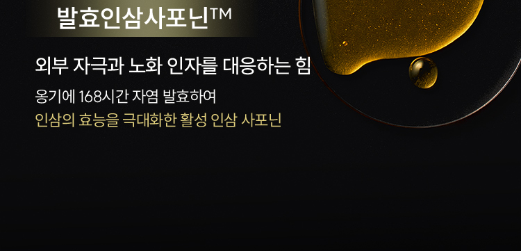 발효인삼사포닌™ : 외부 자극과 노화 인자를 대응하는 힘 옹기에 168시간 자염 발효하여 인삼의 효능을 극대화한 활성 인삼 사포닌