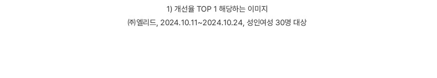 1. 개선율 TOP 1 해당하는 이미지 ㈜엘리드, 2024.10.11~2024.10.24, 성인여성 30명 대상