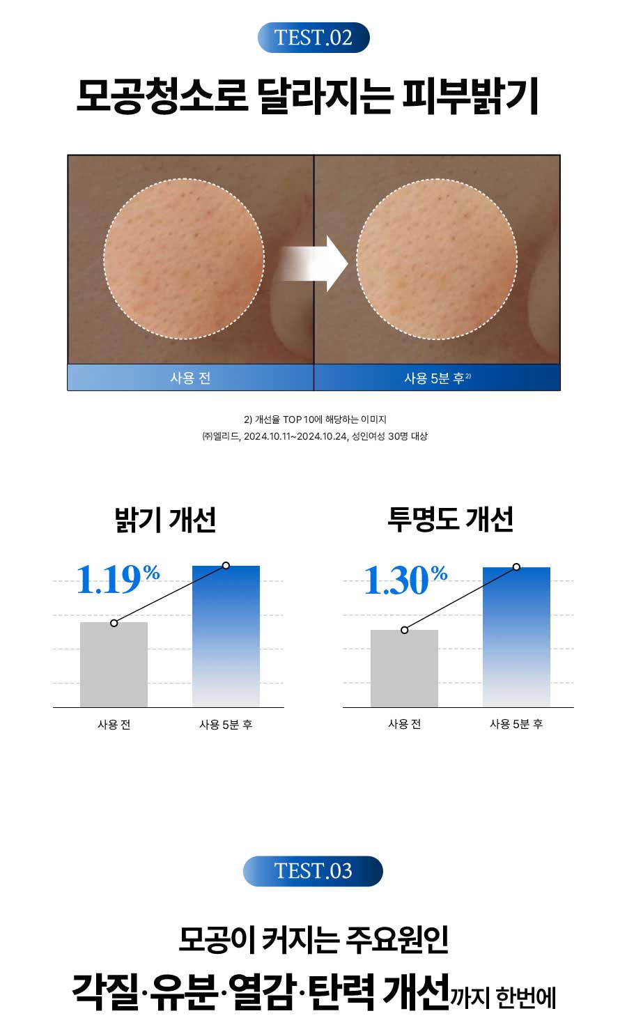 TEST.02 모공청소로 달라지는 피부밝기