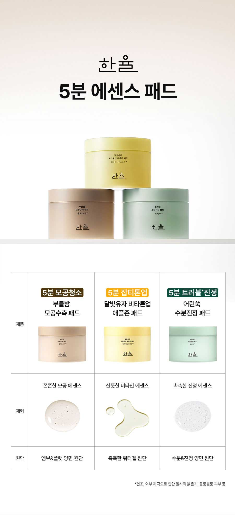 한율 5분 에센스 패드
