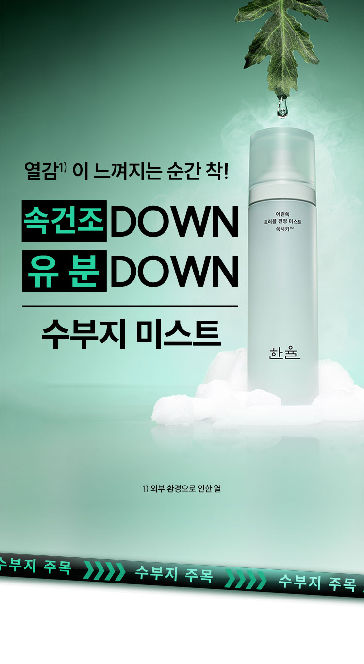 열감1) 이 느껴지는 순간 착! 속건조 DOWN 유분 DOWN 수부지 미스트