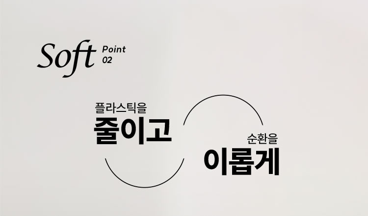 Soft Point 02 플라스틱을 줄이고 순환을 이롭게