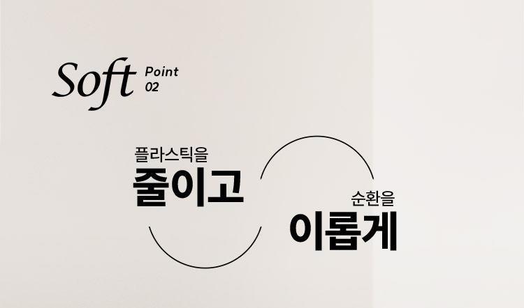 Soft Point 02 플라스틱을 줄이고 순환을 이롭게